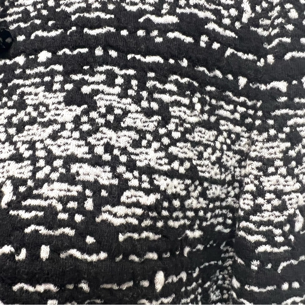 Akris Punto Black & White Cotton Tweed Sweater Casual Coat Womens Size 10 - Picture 10 of 14